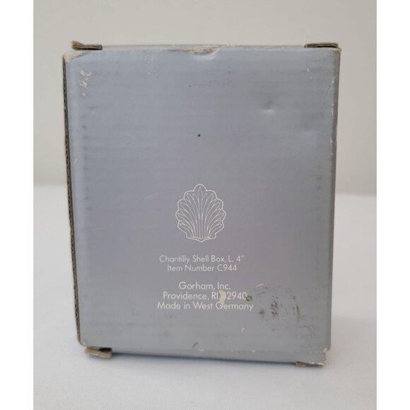 Gorham Chantilly Shell Trinket Box 4" Full Lead Crystal West Germany - Picture 6 of 9